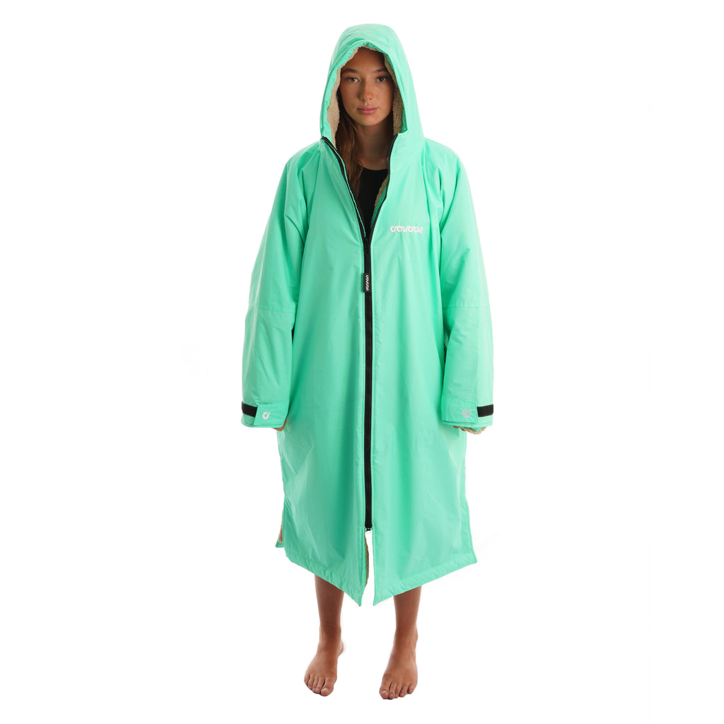 Coucon Changing Robe Adult Long Sleeve - Mint Front Hood Up  