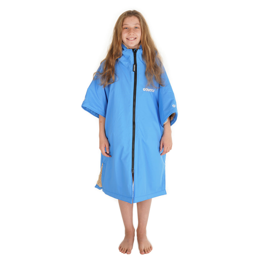 Coucon Electric Blue Kids Short Sleeve Changing Robe