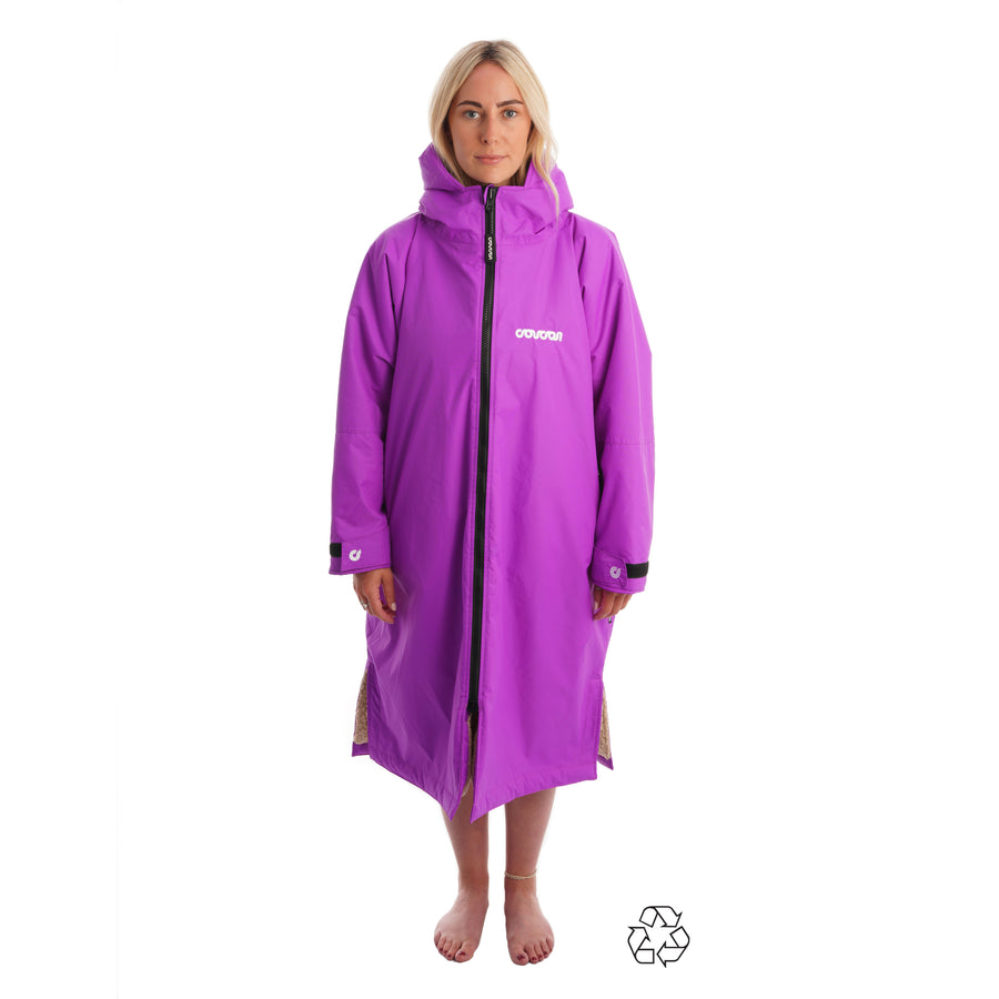 Adult Waterproof Changing Robe Long Sleeve - Magenta Purple