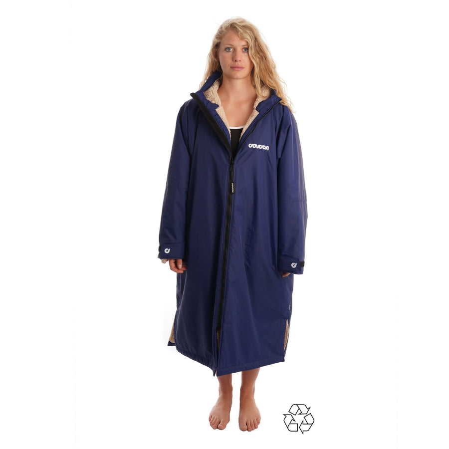 Adult Waterproof Changing Robe Long Sleeve - Navy