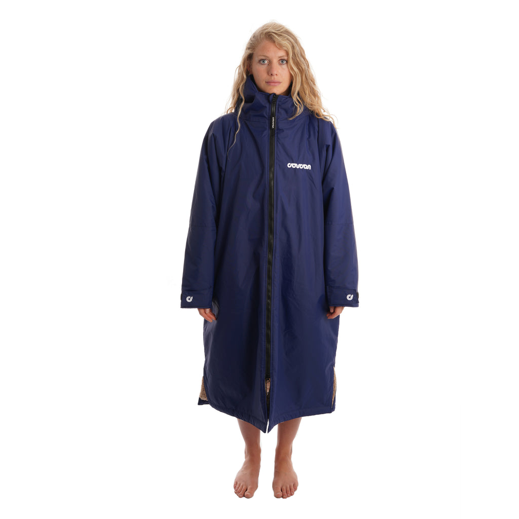 Coucon Changing Robe Adult Long Sleeve -  Navy Front Zipped