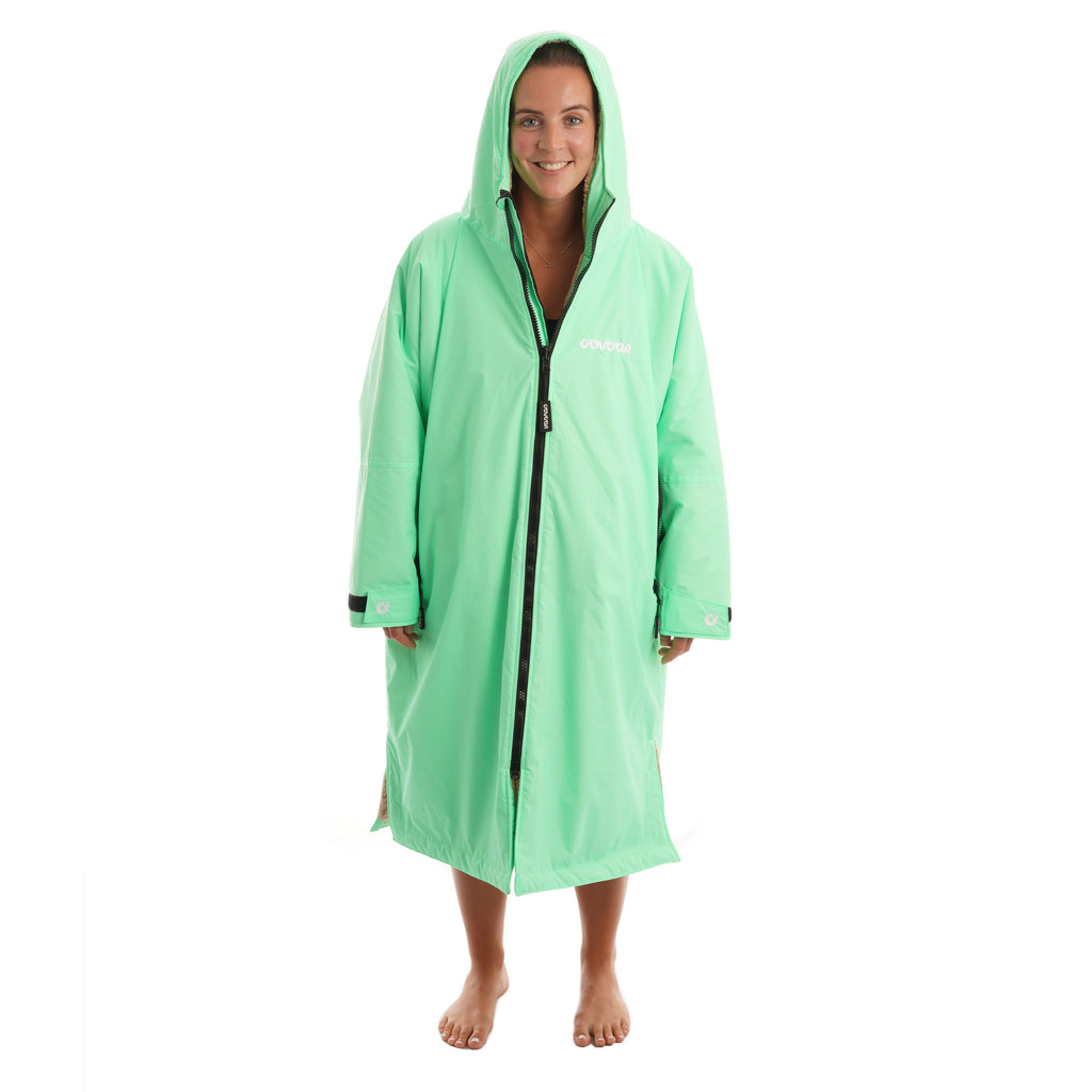 Coucon Changing Robe Adult Long Sleeve - Lime Green (Limited Edition) Front Hood Up