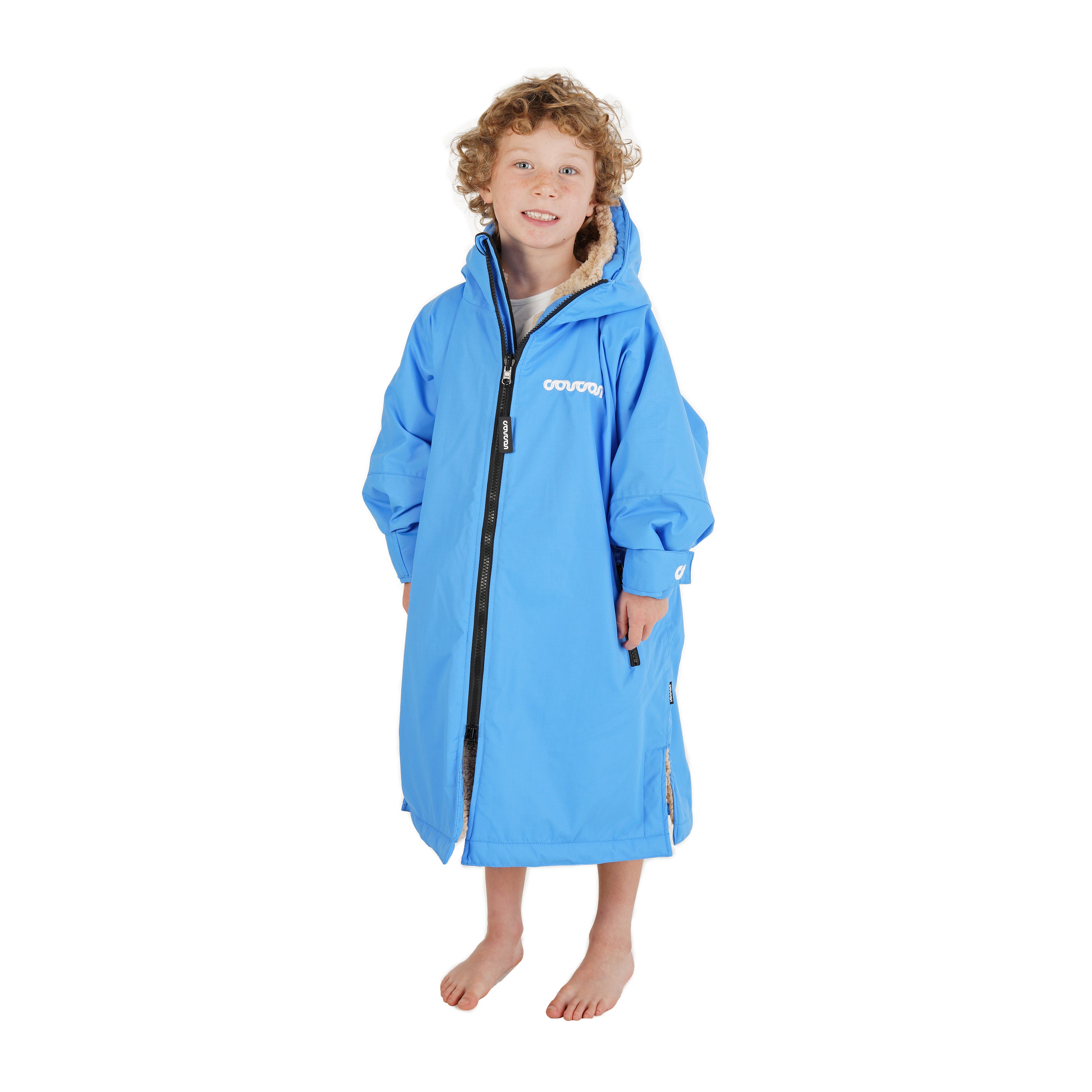 Kids Long Sleeve Changing Robe, Electric Blue, 5 - 9 YRS