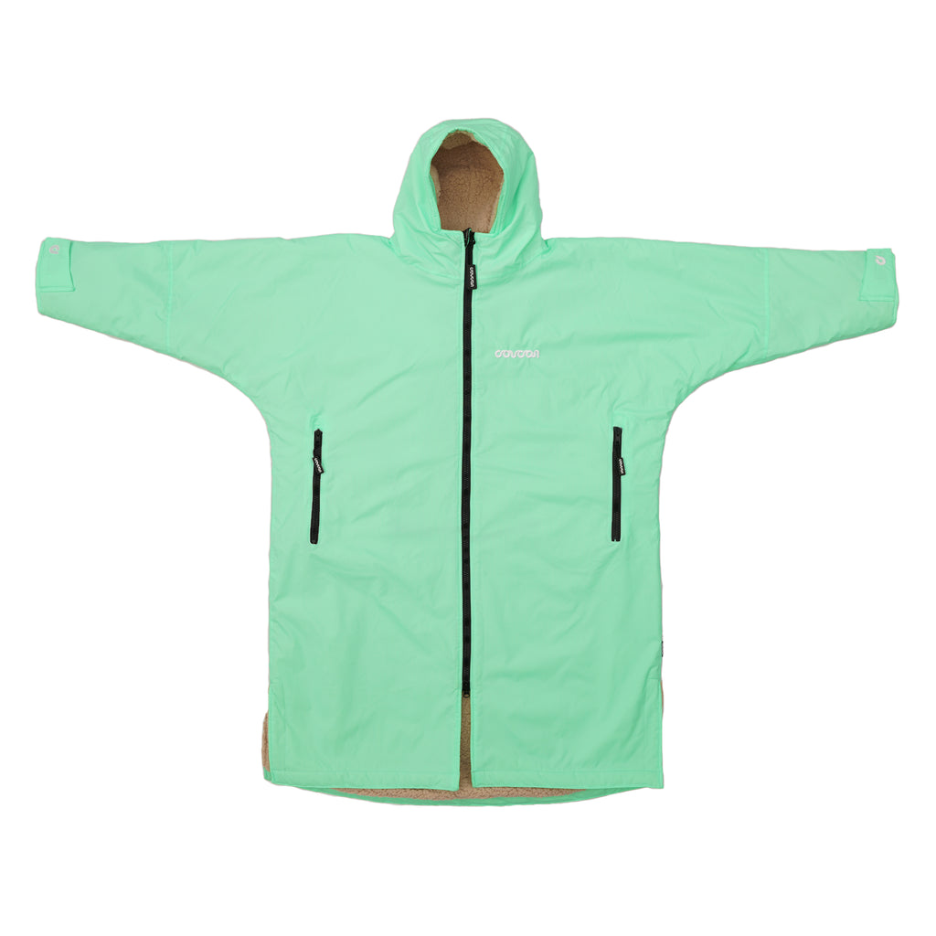 Coucon Changing Robe Adult Long Sleeve - Lime Green (Limited Edition) Non Model Flat View Zipped