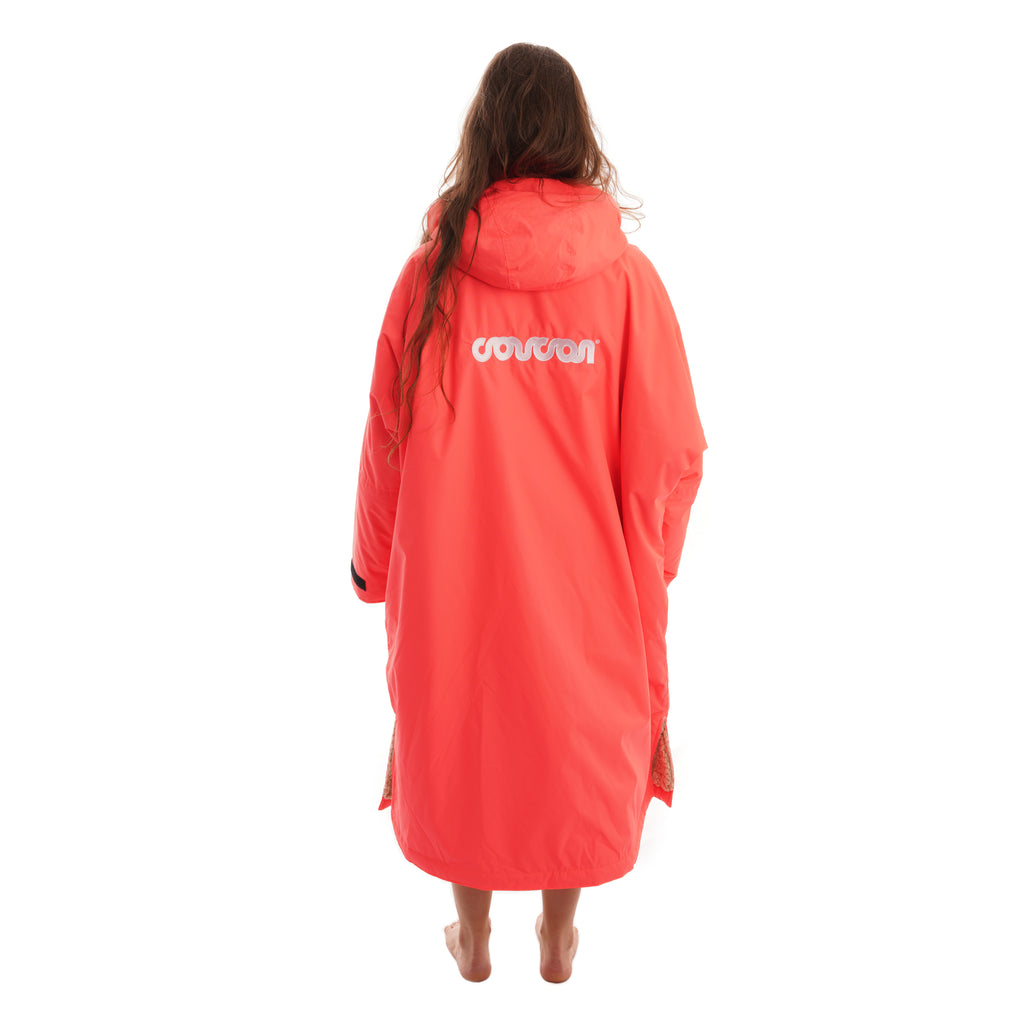Coucon Changing Robe Adult Long Sleeve - Fluoro Orange (Limited Edition) Back